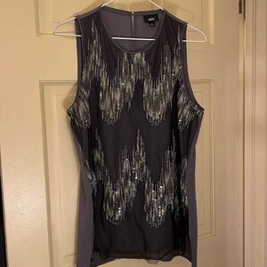 Black and gray sequin top
